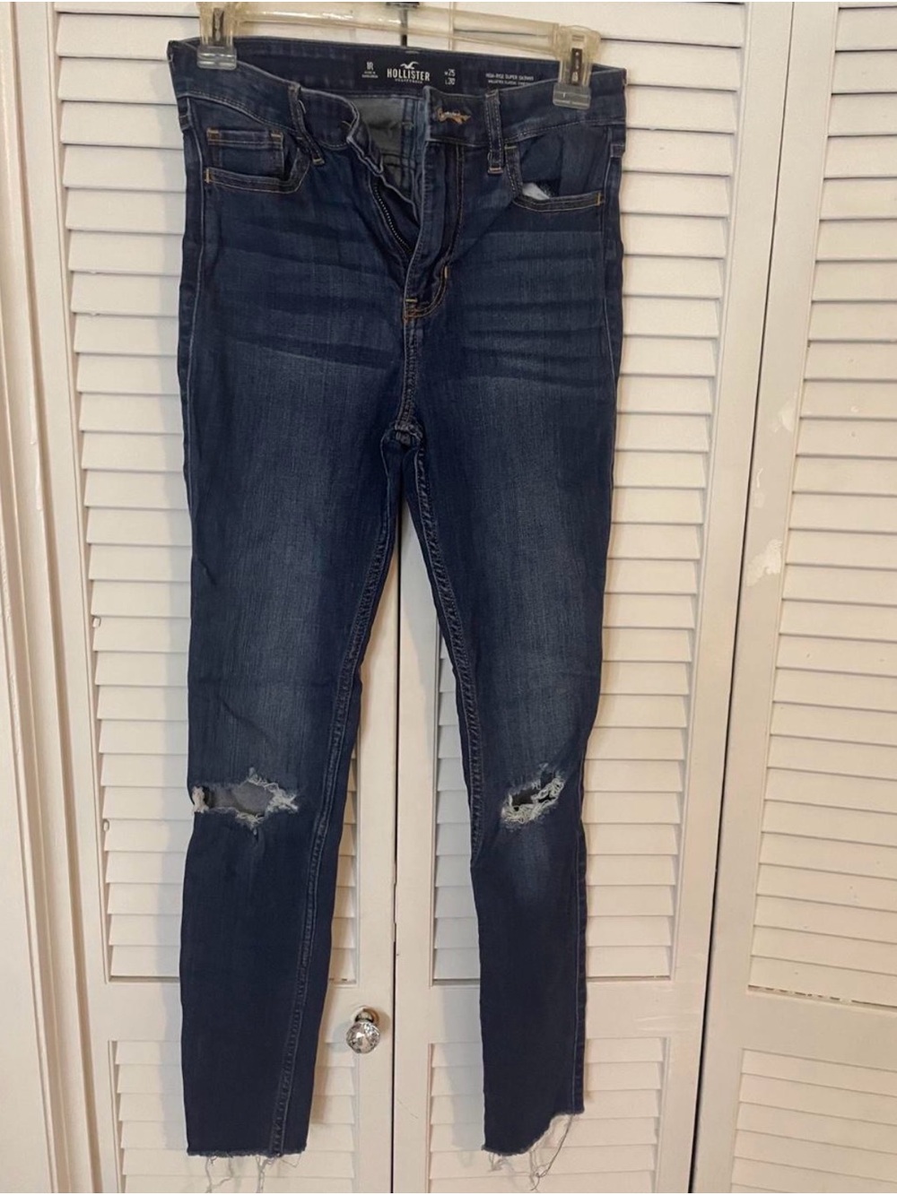 Hollister Dark Blue Ripped Skinny Jeans